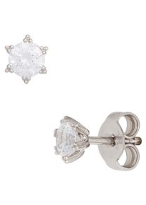 Jobo Damen Paar Ohrstecker, Weißgold 333, weiß, Weißgold 333, Ohrringe, 333 Weißgold mit Zirkonia