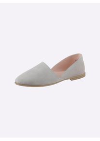 Heine Damen Slipper, Gr. 40, grau, Textil, modisch, Schuhe