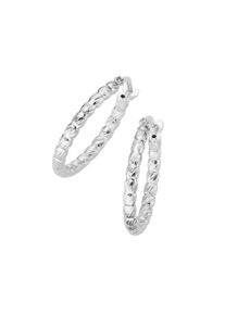 Smart Jewel Damen Paar Creolen "mit diamantierter Oberfläche, Silber 925", 2cm, Silber 925 (Sterlingsilber), silber, Silber 925 (Sterlingsilber),