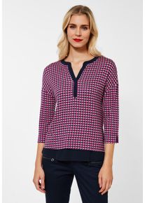 Street One Damen 3/4-Arm-Shirt, pink, casual, Gr. 38, bedruckt, Stoff, 95% Viskose, 5% Elasthan, Shirts, im Tunika-Style