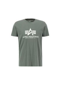 Herren T-Shirt "Alpha Industries Men - T-Shirts Basic T-Shirt", grün, Gr. L, Alpha Industries, Obermaterial: 100% Baumwolle, Shirts