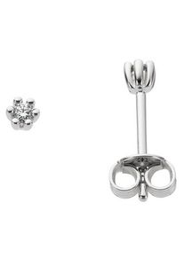 Firetti Damen Paar Ohrstecker "Schmuck Geschenk Gold 333 Ohrschmuck Solitär", 0,04 ct P2 = erkennbare Einschlüsse, Weißgold 333-Diamanten, weiß,