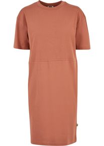 Urban Classics Damen Shirtkleid "Urban Classics Damen Ladies Organic Oversized Slit Tee Dress", orange, klassisch, Gr. XL, unifarben, 100% Baumwolle,