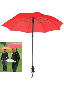 Euroschirm Taschenregenschirm "teleScope handsfree, rot", rot, Bezug: 100% Polyester, uni, Regenschirme, zweifach ausziehbarer Schaft,, handfrei