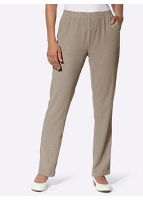 Classic Basics Damen Schlupfhose, beige, Gr. 40, unifarben, 98% Polyester, 2% Elasthan, Hosen