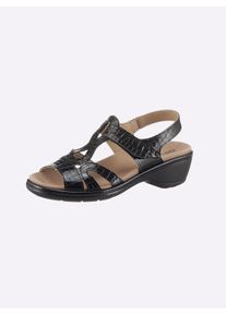 CLASSIC Damen Sandale, Gr. 37, schwarz, Lackleder, Schuhe