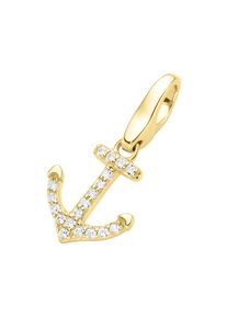 Damen Charm Anker "Anker mit Zirkonia, vergoldet, Silber 925", gold, Giorgio Martello MILANO, Silber 925 (Sterlingsilber), Charms