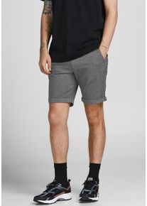 Jack & Jones JACK & JONES Herren Chinoshorts "JPSTFURY JJSHORTS ANA SN", grau, modisch, Gr. S, meliert, unifarben, Web, Obermaterial: 98% Baumwolle, 2% Elasthan,