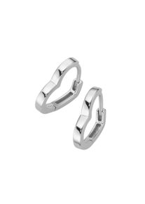Smart Jewel Damen Paar Creolen "in Herzform, Silber 925", Silber 925 (Sterlingsilber), silber, Silber 925 (Sterlingsilber), Ohrringe