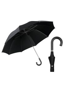 Euroschirm Stockregenschirm "Brilliant Luxus, schwarz", schwarz, Bezug: 100% Polyester, uni, Regenschirme, Regeschirm für Herren, mit Griff aus