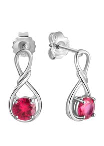 Firetti Damen Paar Ohrstecker "Schmuck Geschenk Silber 925 Ohrschmuck Edelstein Rubin", Silber 925 (Sterlingsilber), bunt, Silber 925