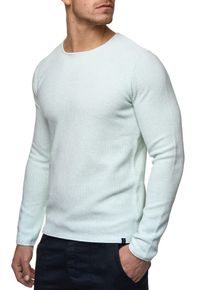 INDICODE Herren Rundhalspullover "Kristian", blau, modisch, Gr. S, unifarben, Strick, Obermaterial: 100% Baumwolle, Pullover