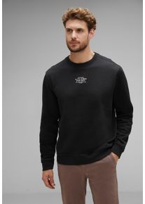 Street One MEN Herren Sweatshirt, schwarz, casual, Gr. XL, unifarben, Web, Sweatware, Obermaterial: 100% Baumwolle; Fleece: 80% Baumwolle, 20%