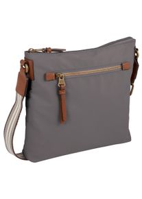 Camel Active Damen Umhängetasche "Bari", grau, Nylon, kontrastfarbene Details, Taschen, aus hochwertigem matten Nylon mit gestreiftem Gewebeband
