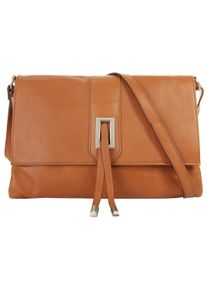 CLUTY Damen Umhängetasche, braun, Leder, used, Taschen, echt Leder, Made in Italy