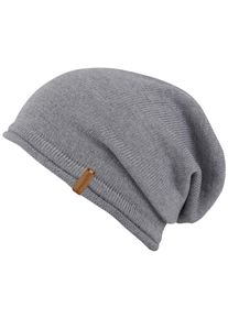 Chillouts Damen Beanie "Leicester Hat", grau, casual,modisch,sportlich, unifarben, Feinstrick, Strick, Wollmischung, Mützen, mit lockerer Passform