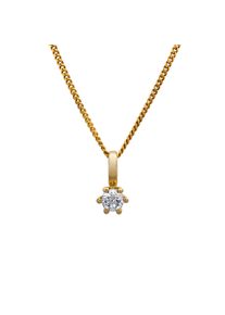 OROLINO Damen Kette mit Anhänger "585/- Gelbgold Brillant SI Vollschliff Rund", 45cm, 0,25 ct, Gold, L: 45cm, gelb, Gold, Halsketten