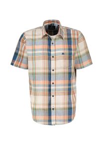 Lerros Herren Kurzarmhemd "Lerros Kariertes Baumwoll-Leinenhemd für Herren", weiß, Gr. 6XL, 71% Baumwolle, 29% Leinen, Hemden