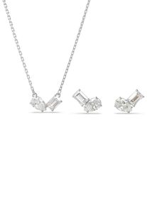 Swarovski Damen Ohrring und Ketten Set "Mesmera, 5665829", silber, Metall, Schmuck-Sets, mit funkelnden Swarovski Zirkonia (synth.)