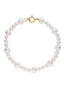 Firetti Damen Perlenarmband "Schmuck Geschenk Gold 375 Armschmuck Armkette Perle", Gelbgold 375-Seide-Perlen, gold, Gelbgold 375, Seide, Perlen,