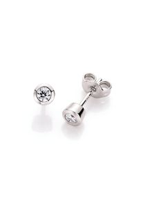 Smart Jewel Damen Paar Ohrstecker "schlicht, Zirkonia in Zargenfassung, Silber 925", ca. Ø 5mm, Silber 925 (Sterlingsilber), silber, Silber 925