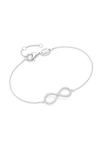 Damen Armband "Infinity mit Zirkonia Steinen, Silber 925", 19cm, Silber 925 (Sterlingsilber), weiß, Giorgio Martello MILANO, Silber 925