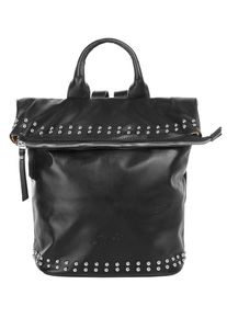Samantha Look Cityrucksack, schwarz, Rindsleder, Leder, unifarben, casual, Rucksäcke, echt Leder, Made in Italy