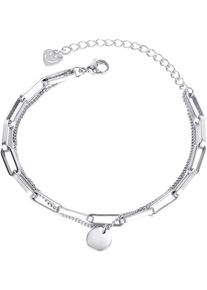 Firetti Damen Armband "Schmuck Geschenk Edelstahl Armschmuck Ankerkettengliederung Plättchen", Edelstahl, silber, Edelstahl, Armbänder