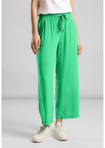Street One Damen Culotte, grün, casual, Gr. 44, unifarben, Stoff, 100% Viskose, Hosen, High Waist
