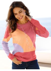 Classic Basics Damen Rundhalspullover "Langarm-Pullover", bunt, Gr. 52, gemustert, mehrfarbig, 100% Polyacryl, Pullover