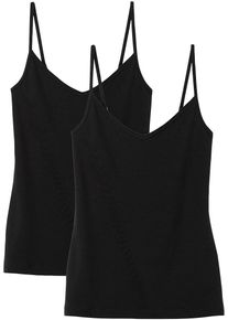 Calida Damen Unterhemd "Benefit Women", Gr. M, schwarz, Single Jersey, Obermaterial: 94% Baumwolle, 6% Elasthan, unifarben, klassisch, Unterhemden,