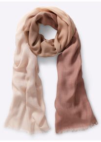 Heine Damen Modeschal, beige, gemustert, Viskose, Modetücher