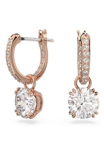 Swarovski Damen Paar Ohrhänger "Stilla Round, 5636717, 5638802, 5639975", Metall, rosa, Metall, Ohrringe, mit Swarovski Kristall - Einhänger abnehmbar
