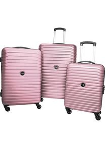 Travel Pal Trolleyset "Derry", rosa, ABS, Koffer-Sets, Kofferset Reisegepäck Hartschalen-Trolley-Set mit Zahlenschloss