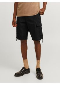 Jack & Jones JACK & JONES Herren Cargoshorts "JPSTCOLE BARKLEY JJCARGO SHORTS SN", schwarz, Basic, Gr. XS, unifarben, Web, Obermaterial: 100% Baumwolle, Hosen,