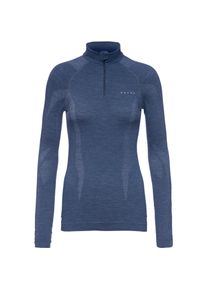 Falke Wool Tech Langarmshirt Damen - blau - Gr. M - Schurwolle/Polyamid/Elastan