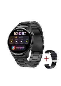 TPFNet Smart Watch / Fitness Tracker IP67 für Damen & Herren - Edelstahl Armband - Android & IOS - Schwarz