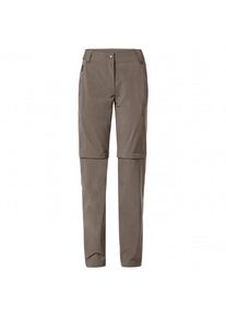 Vaude Farley Stretch Zip Off T-Zip Pants II Trekkinghose Women (Gr 42 - Long |grau/braun)