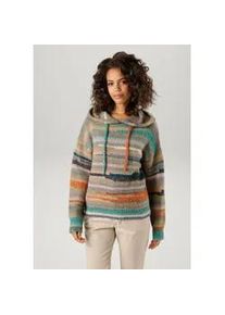 Strickpullover Aniston CASUAL, Damen, Gr. 40, bunt (grau, aqua, apricot, rost, marine, jade, braun, moosgr&uuml;n, wollwei&szlig;), Strick, Obermaterial: 73% Polyacryl, 27% Polyester, Strukturmuster, gemustert, geringelt, gestreift, l&auml;ssig geschnitten h&uuml;ftlang, Strickb&uuml;ndchen, Pullover Strickpullover, aus buntem Effektgarn - jedes Teil ein Unikat, Topseller