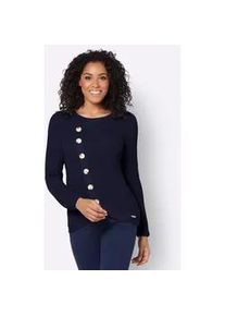 Strickpullover Casual Looks "Pullover", Damen, Gr. 54, blau (marine), 50% Baumwolle, 50% Polyacryl, unifarben, Pullover Strickpullover