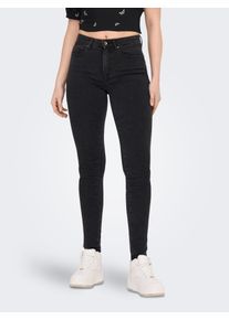 Only Damen Skinny-fit-Jeans "ONLROYAL HW SK CONSTR. BJBOX", schwarz, modisch, Gr. XS, Abriebeffekte, Denim/Jeans, Obermaterial: 69% Baumwolle, 29%