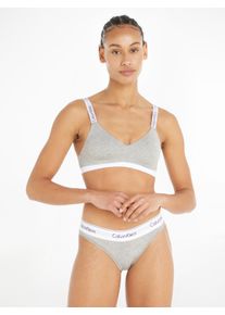 Damen Bralette, Calvin Klein Underwear, Gr. L, grau, Jersey, Obermaterial: 53% Baumwolle, 35% Modal, 12% Elasthan, unifarben, sportlich, BHs, mit