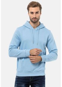 Cipo & Baxx CIPO & BAXX Herren Sweatshirt "Sweatshirts", blau, Basic, Gr. XS, unifarben, 70% Baumwolle;30% Polyester, Sweatshirts, mit Kapuze, CL557