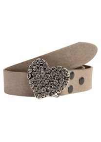 Damen Ledergürtel, braun, casual,modisch, Gr. 100, RETTUNGSRING BY SHOWROOM 019, unifarben, Leder, Gürtel, mit austauschbarer Schließe »Rosenherz
