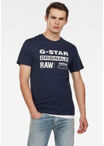 G-Star Raw G-STAR Herren Rundhalsshirt "Swando", blau, modisch, Gr. XXL, Single Jersey, Obermaterial: 100% Baumwolle, Shirts