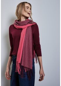 Street One Damen Halstuch, rot, casual, unifarben, Stoff, 65% Polyester, 35% Viskose, Modetücher, mit Fransenkante
