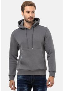 Cipo & Baxx CIPO & BAXX Herren Sweatshirt "Sweatshirts", grau, Basic, Gr. L, unifarben, 70% Baumwolle;30% Polyester, Sweatshirts, mit Kapuze, CL557