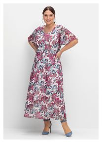sheego Damen Abendkleid "Große Größen", lila, elegant, Gr. 46, gemustert, Obermaterial: 100% Polyester;Futter: 100% Polyester, Kleider, mit