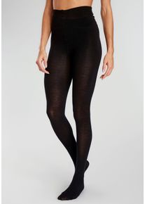 Lavana Damen Strickstrumpfhose, Gr. 32, schwarz, Obermaterial: 70% Wolle, 28% Polyamid, 2% Elasthan, unifarben, Strumpfhosen, wärmend mit 49% Wolle