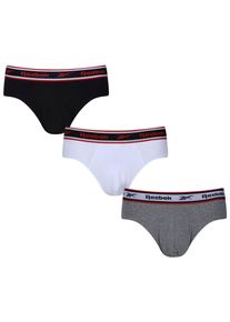 Reebok Herren Slip "CHASE", Gr. L, schwarz-weiß, Single Jersey, Obermaterial: 95% Baumwolle, 5% Elasthan, mehrfarbig, bedruckt, Unterhosen,